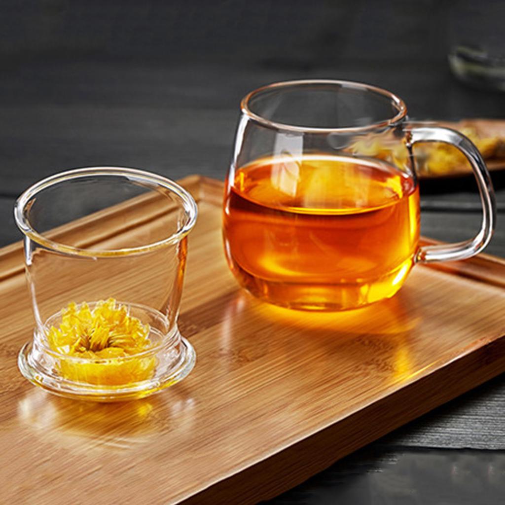 Transparent Mushroom Teacup With Filter Multi-Purpose Brewings Tea Cup High Borosilicate Milk Mug Household Drinking Coffee Cup