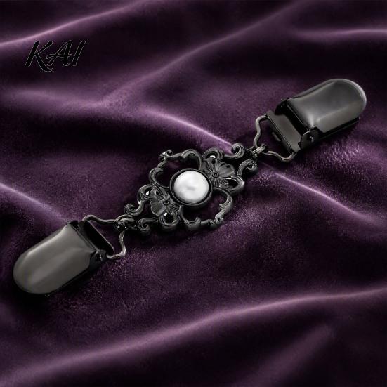 Dress Waist Tightener Vintage Faux Pearl Sweater Clip, Hold Cardigan Together, Cincher Clip Retro Metal Clasp for Shawl Cloak, Decorative Clothing