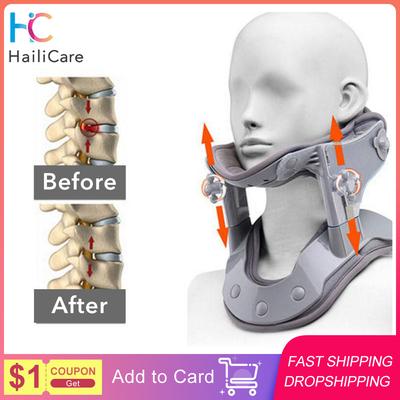 Electric Infrared Heating Neck Collar Cervical Traction Spine Support Hot Compression Stretching Brace for Pain Relief