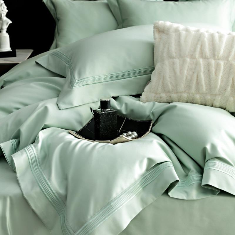 

Комплект из четырех предметов класса А из длинноволокнистого хлопка хлопок чистый хлопок простыня пододеяльник вышивка простой гостиничный постельный комплект 1.8m bed/bed sheet (quilt cover 200 * 230)