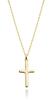 Miabella Italian 925 Sterling Silver or 18K Gold Plated Small Cross Pendant Necklace for Women, 18-inch Chain Included, Made In Italy, 22mm X 12mm,