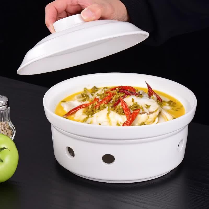 Ceramic Candle-Heated Food Warming Plate