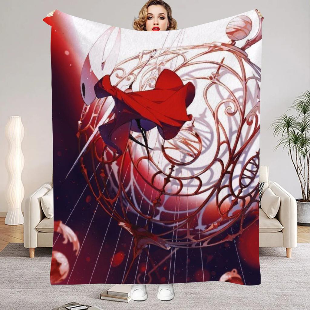 Hollow Knight Blanket Cartoon Game Printed Flannel Blanket for Home Living Room Bedroom Decor New Year Christmas Gift for Fans