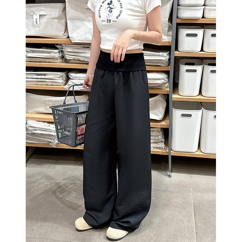 White Wide-leg Pants Women's Summer New Thin High-waisted Slim-fitting Drape Lazy Old Money Wind Straight Casual Pants