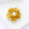 Fashion Alloy Matte Electroplated Flower Brooch Simple And Versatile Women'S Suit Sweater Corsage Jewelry Pin