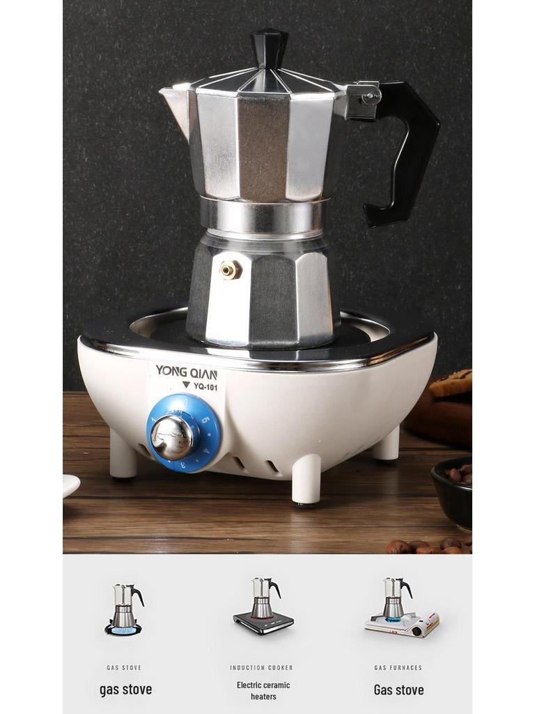 Octagonal Aluminum Moka Pot for Home, Office, or Outdoor Italian Espresso