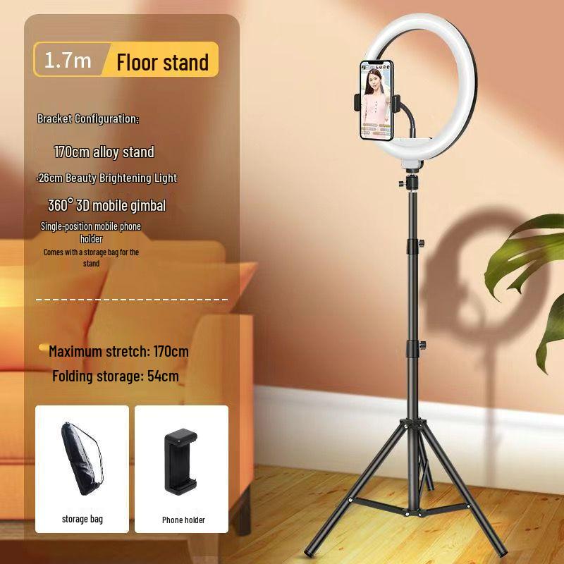 2025 Selfie-Stick-Stativ mit integriertem Fülllicht für mobile Live-Übertragungen