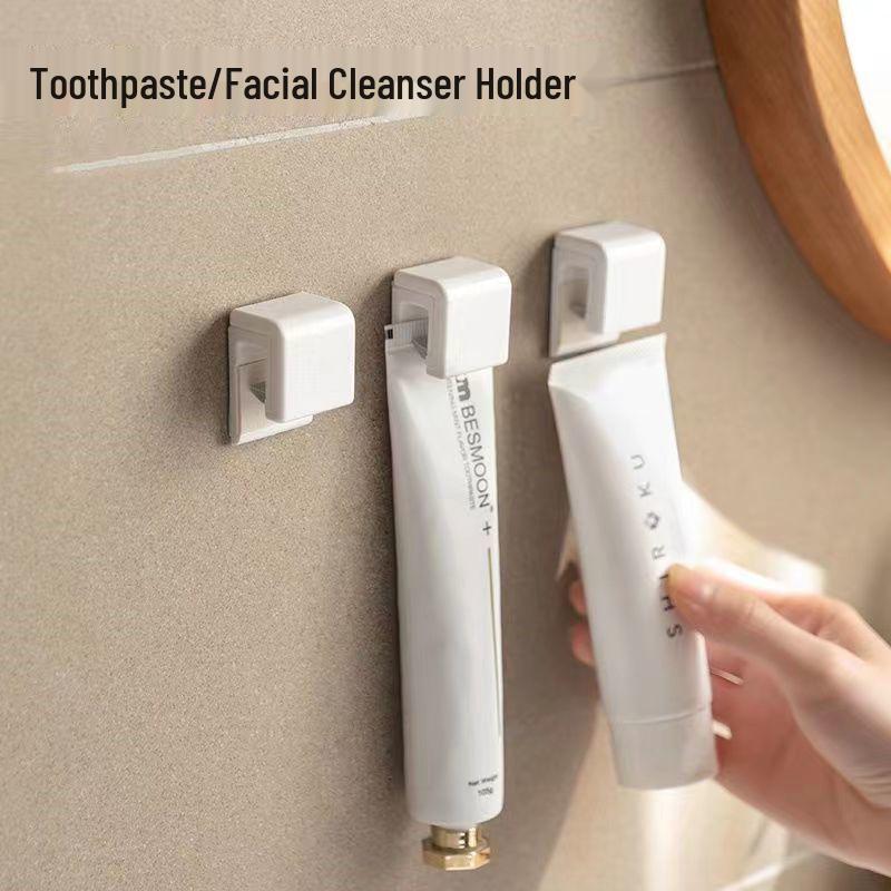 Punch-Free Wall-Mounted Toothpaste & Facial Cleanser Holder