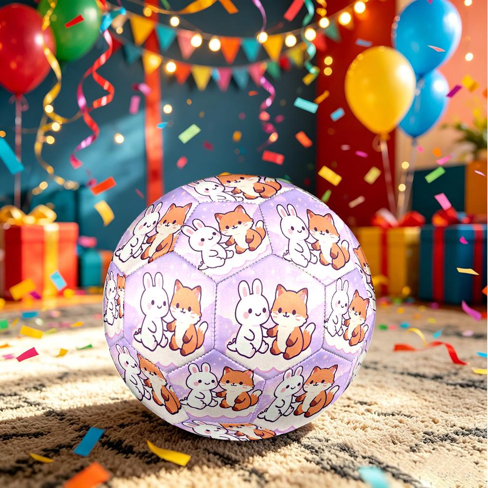 1pc Cute Animal Friends Size 5 Soccer Ball Professional Match Training Football Indoor &Outdoor Sports Ball Training Ball Lightweight Durable Y3