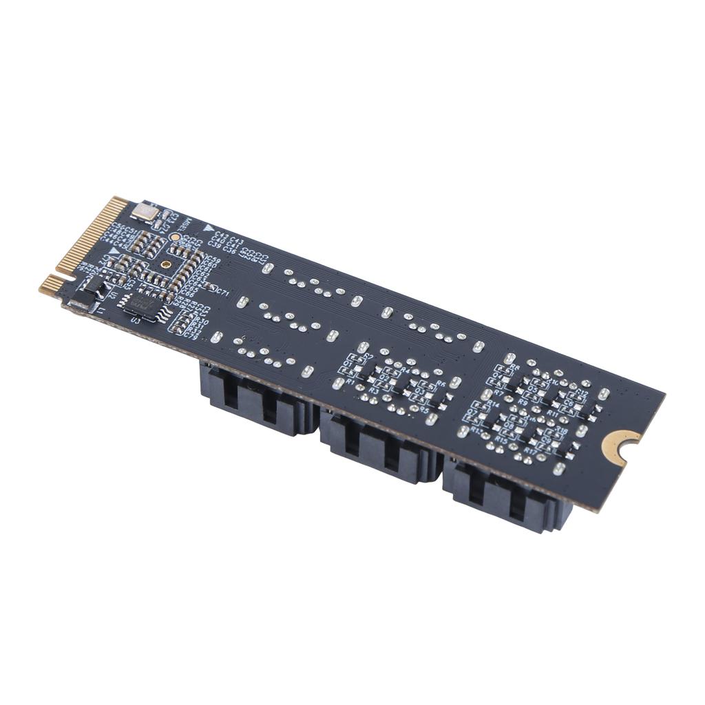 M.2 To SATA Adapter 6Gbps M.2 NVME M-Key To SATA 9-Port Expansion Card PCIE 3.0 X2 Hard Disk Capacity for Desktop