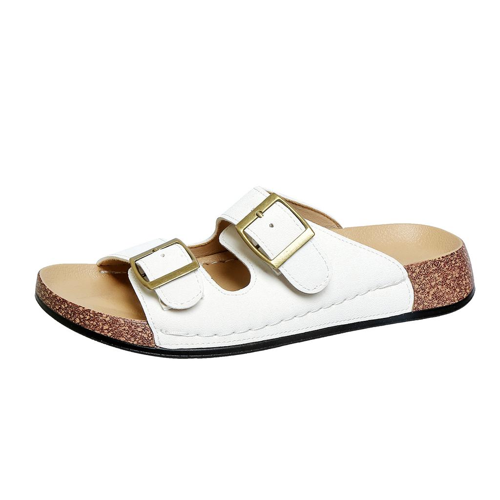 Fashion Cushion Outdoor Shoes Adjustable Buckle Cork  Slides for Sandals with Comfortable Arch Support Sandals Retro Women Men Sandals