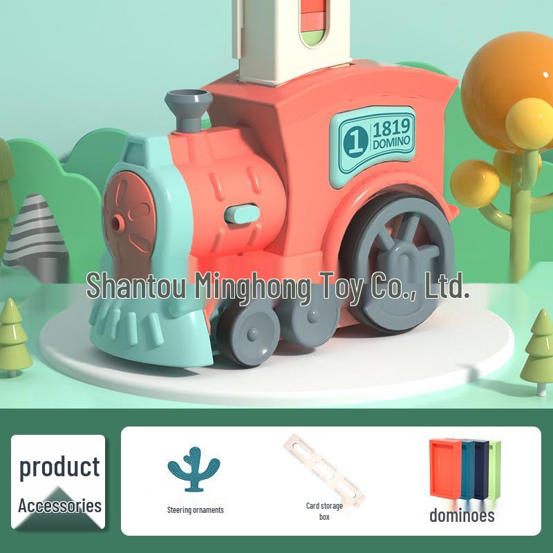 Automatic Little Train Domino Dispenser with Sound & Light - Educational Toy for Kids