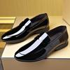 Men's Korean Style Slip-On Patent Leather Business Shoes - Fashionable, Comfortable, Lightweight, Soft Sole, Versatile, Trendy.