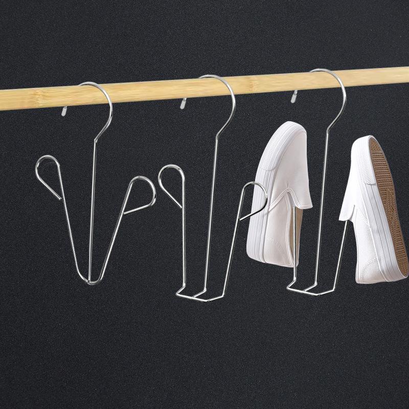 Stainless Steel Shoe Drying Rack Multi-functional Shoe Drying Rack Household Balcony Shoe Drying Rack Hook Dormitory Shoe Drying Rack Shoe Drying Rack