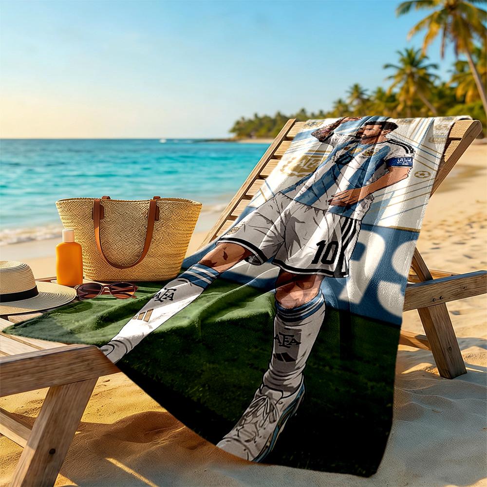Messi Beach Towel Super Soft Microfiber Quickdry Fabric Comfortable Lightweight Portable for Swimming,Beach,Camping, Travel, Beach Accessories,Gym