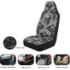 Gothic Skull Car Seat Covers Highback Bucket Seat Cover Universal Front Bucket Seat Cover,2pcs Universal Fit, Halloween Bat Auto Accessories