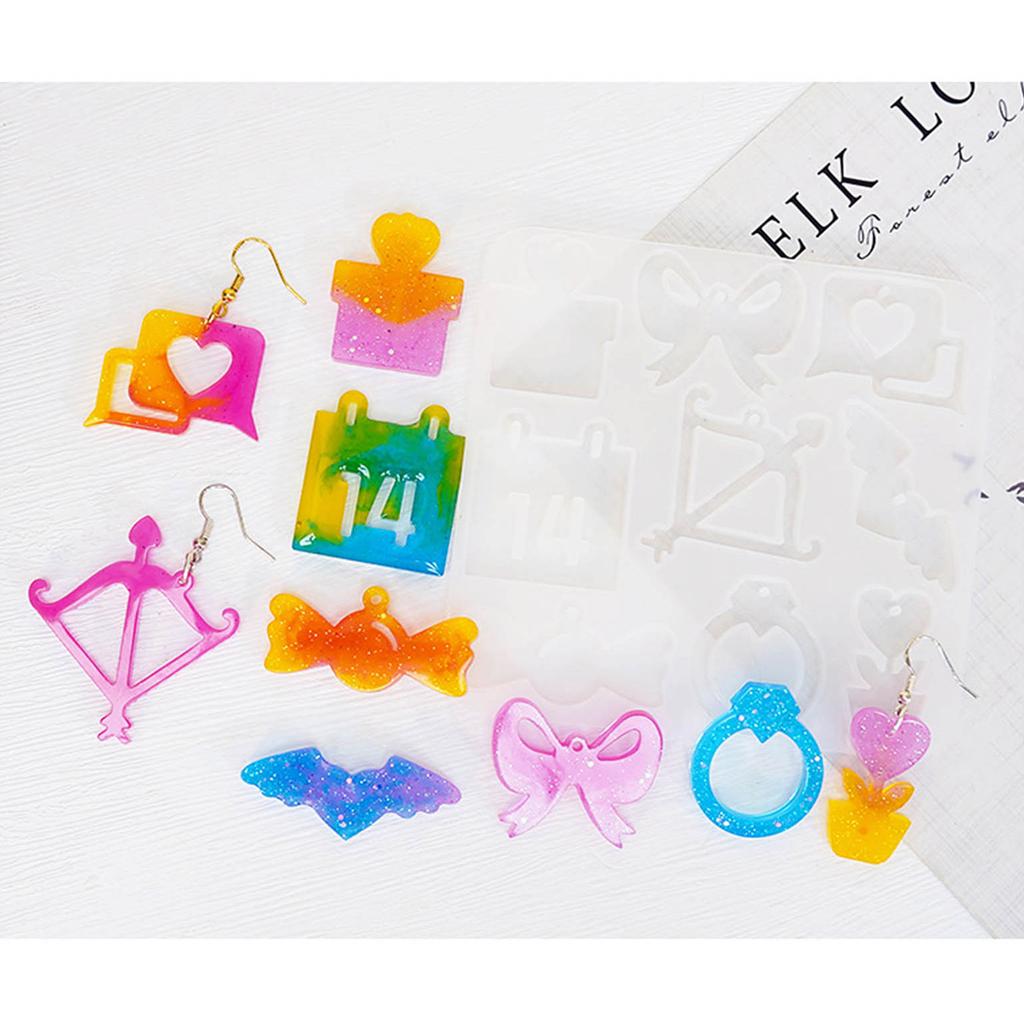 Wszechstronna forma do odlewania żywicy kolczyki DIY wisiorek formy walentynki formy epoksydowe idealne do tworzenia biżuterii kolczyki