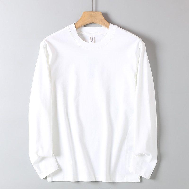 Export Basic round Neck for Export Tail Goods Casual Long Sleeve T-shirt Loose Youth All-Matching Comfortable Cotton Base Shirt Men
