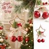 Christmas Star Bell Ornament with Hanging Decoration for Tree, Wall, Door - Five Pointed Star Bell Pendant for Holiday Home Decor