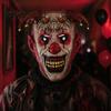 Scary Halloween Clown Mask Devil Horns Mask, with Bell Decor, Breathable Comfortable Costume Accessories for Latex Headgear, Adult Cosplay Props