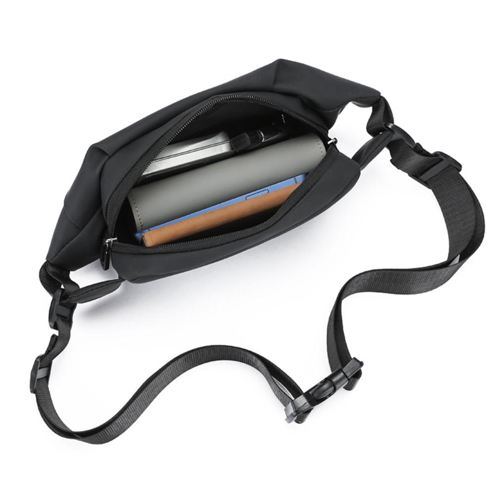 Man Nylon Waterproof Waist Pack Minimalist Outdoor Sports Running Jogging Waist Bag Fashion Crossbody Belt Bag Chest Bag for Men
