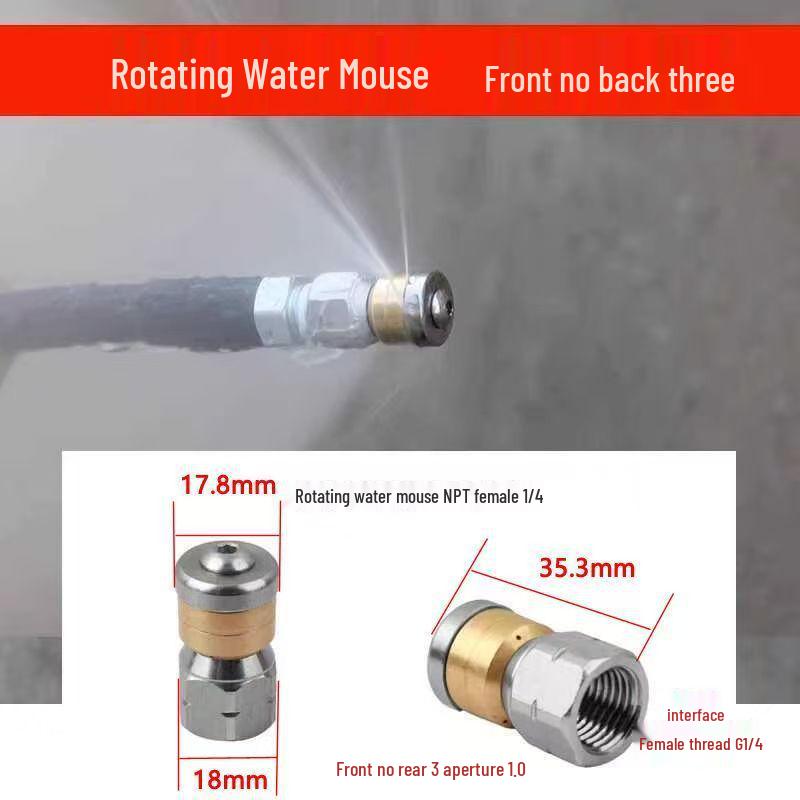 High-Pressure Sewer Jetter Kit with M22-1/4 Hose and Ground Rat Nozzle