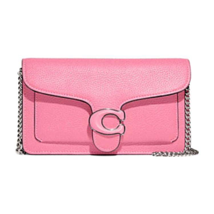 Coach Women's Pink Tabby 21 Flap Closure Pebble Leather Shoulder Crossbody Clutch Small Bags Cj350-Lhvdt
