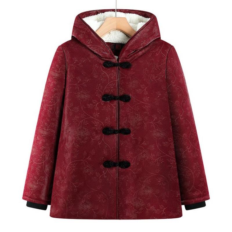 

Padded clothes women s thickened winter padded clothes, winter hooded and velvet warm padded jacket 1XL [recommended 80-50kg]