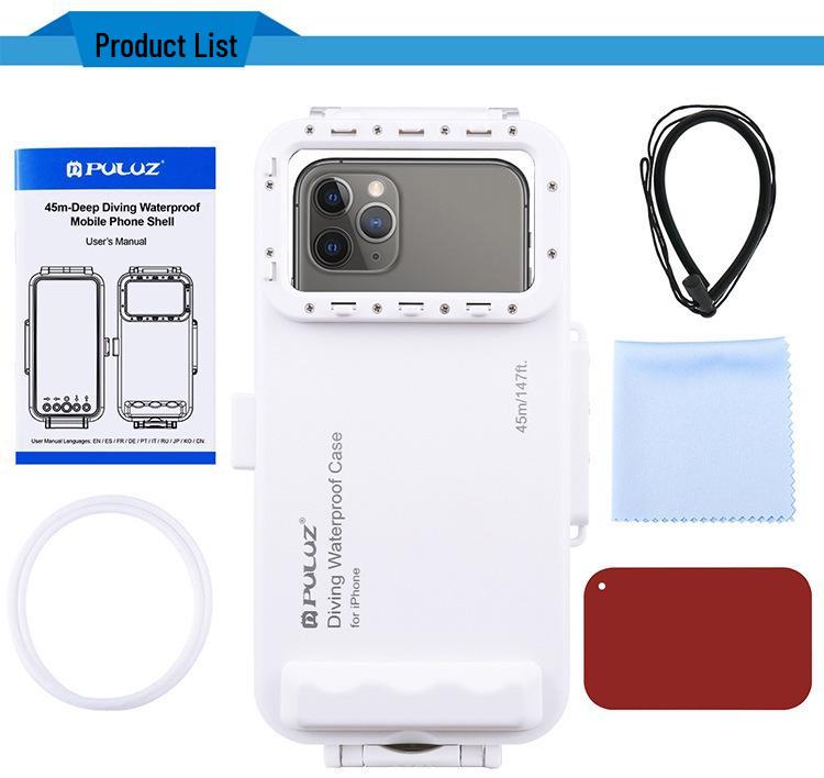 PULUZ Universal Diving Case for iOS 13+ Phones, 45 Meters Waterproof