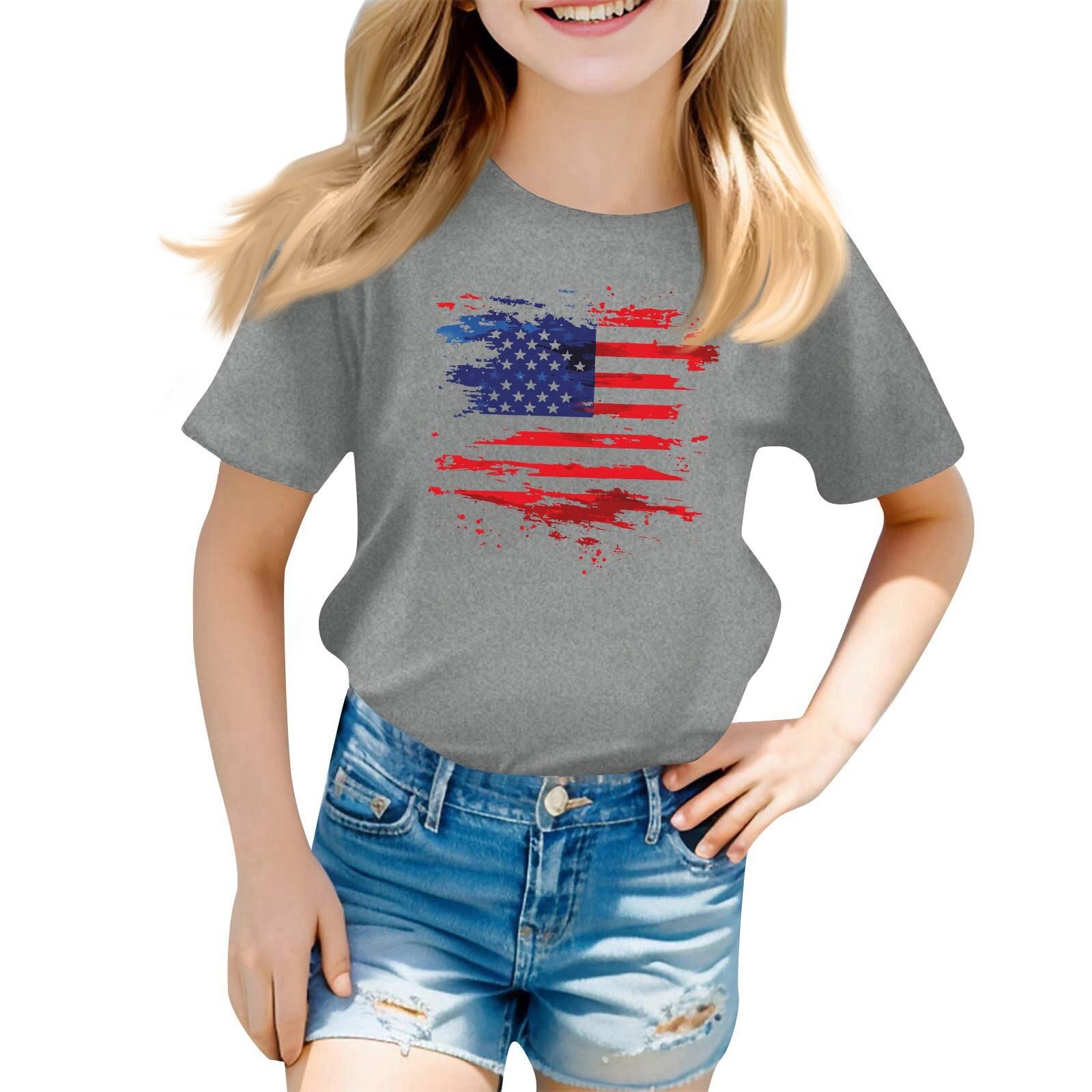 

Children s Printed Short Sleeved Round Neck Casual Comfortable Loose Lightweight Top 160