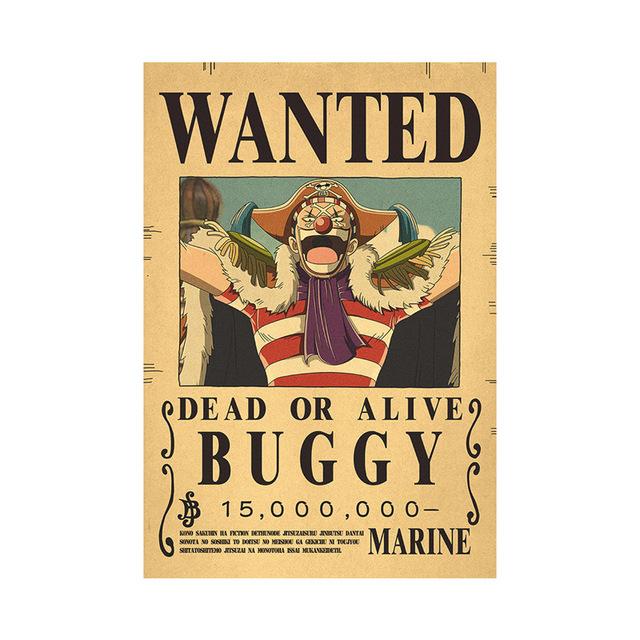 New Anime One Piece Luffy 3 Billion Bounty Wanted Posters Four Emperors Kid Action Figures Vintage Wall Decoration Poster Toys