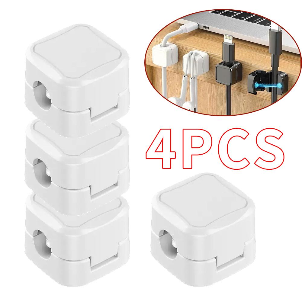 36/16/8/4PCS Magnetic Cable Clips Cable Smooth Adjustable Cord Holder Under Desk Cable Management Wire Keeper Cable Organizer