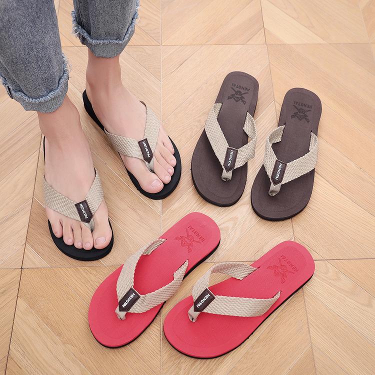 New Non-slip Beach Sandals Fashion Casual Plus Size slippers Men's Summer Herringbone Deer Flip Flops Men's