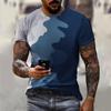 Fashionable Camouflage Hip-Hop Pattern Men's Printed T-shirt Casual Round Neck Comfortable Short Sleeved Top