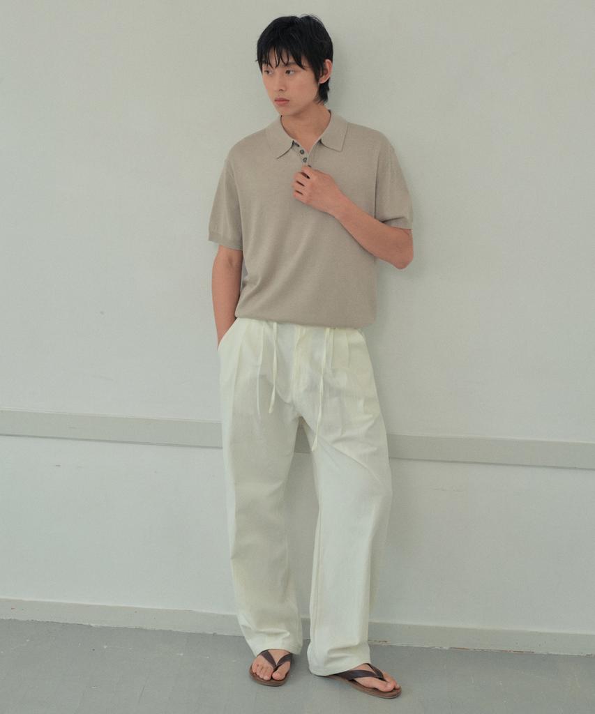Wednesday Oasis Button Collar Half Knit_Beige(Wc26Kn50)