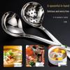 304 Stainless Steel Large Long-Handled Ladle - Deep Slotted Spoon for Hot Pot, Soup, & Porridge.