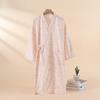 Robe de nuit en gaze florale 100% coton pour femme - Douce pour la peau & Absorbante Robe d'intérieur de loisirs