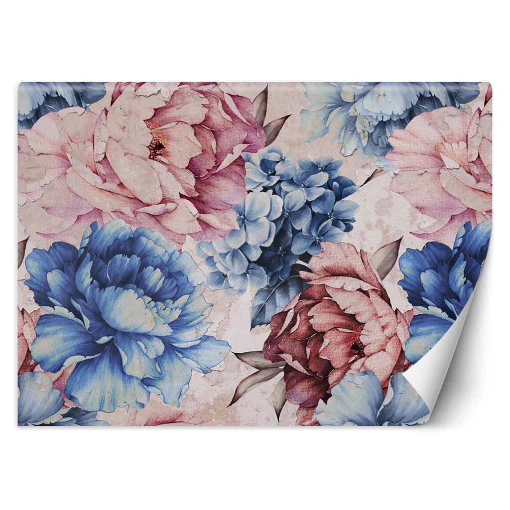 Wallpaper Peony Flowers Pastel Watercolour 3D