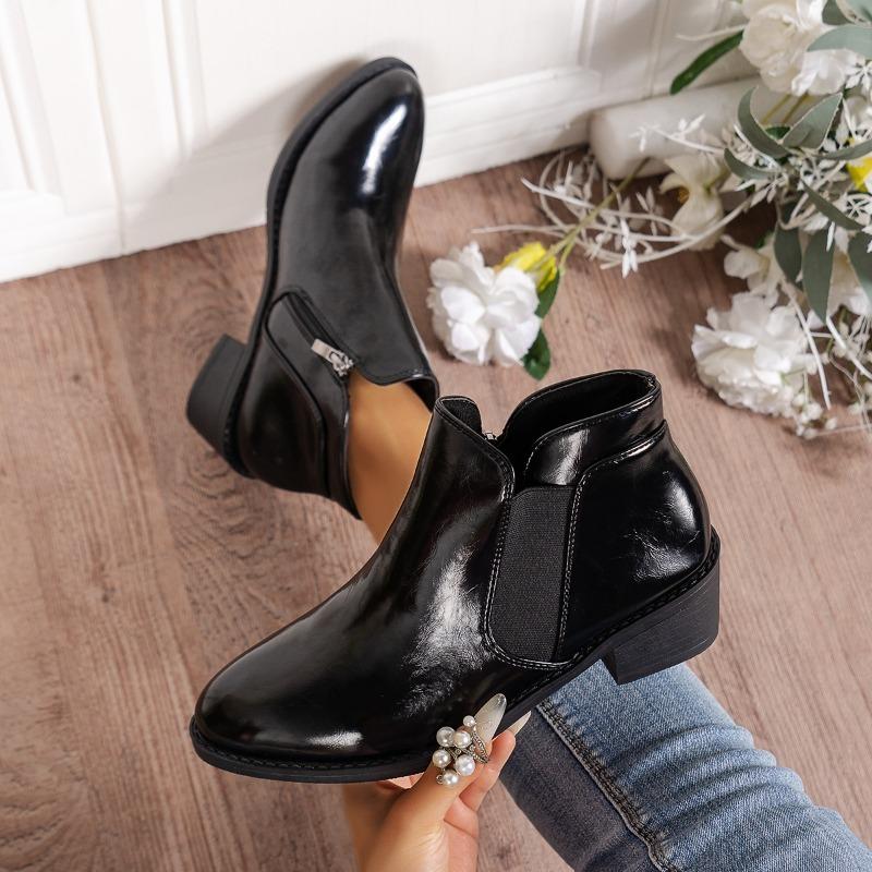 

Модная женская обувь 2024 Высокое качество Боковая молния Женские ботинки Модные Острый носок Офис и карьера Горячая распродажа Большие размеры Ботильоны 43 чёрный