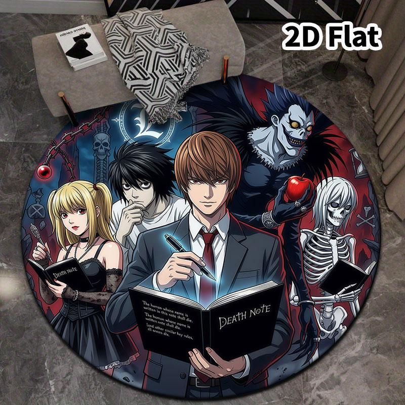 Death Note Round Area Rug Carpet Rug For Living Room Bedroom Sofa Playroom Decor Nonslip Floor Mat