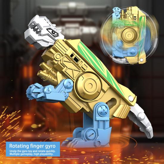Deformation Animal Spinner Fidget Toy Portable Stress Relief Fingertip Mechanical Gyro Robot Wolf Dinosaur Leopard Spinning Top Toy Kids Birthday Gift