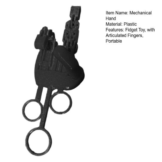 Mechanical Fidget Hand Robotic Hand with Articulated Fingers Portable Fidget Toy Hand with Strong Grip for Stress Relief Office Fun