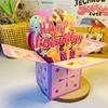Happy Birthday Pop-Up Card 3D Birthday Gift Box for Women Men Foldable Celebration Greeting Card for Mom Daughter Friend Niece Dad