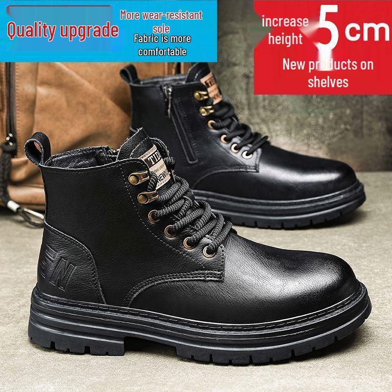 Botas Martin Britânicas de Outono para Homem - Versátil, Antiderrapante, Impermeável, Resistente ao Desgaste, Calçado de Trabalho e Desportivo Casual