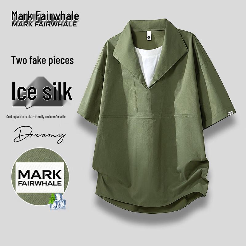 

MARK FAIRWHALE Men s Ice Silk Short Sleeve T-Shirt 5XL