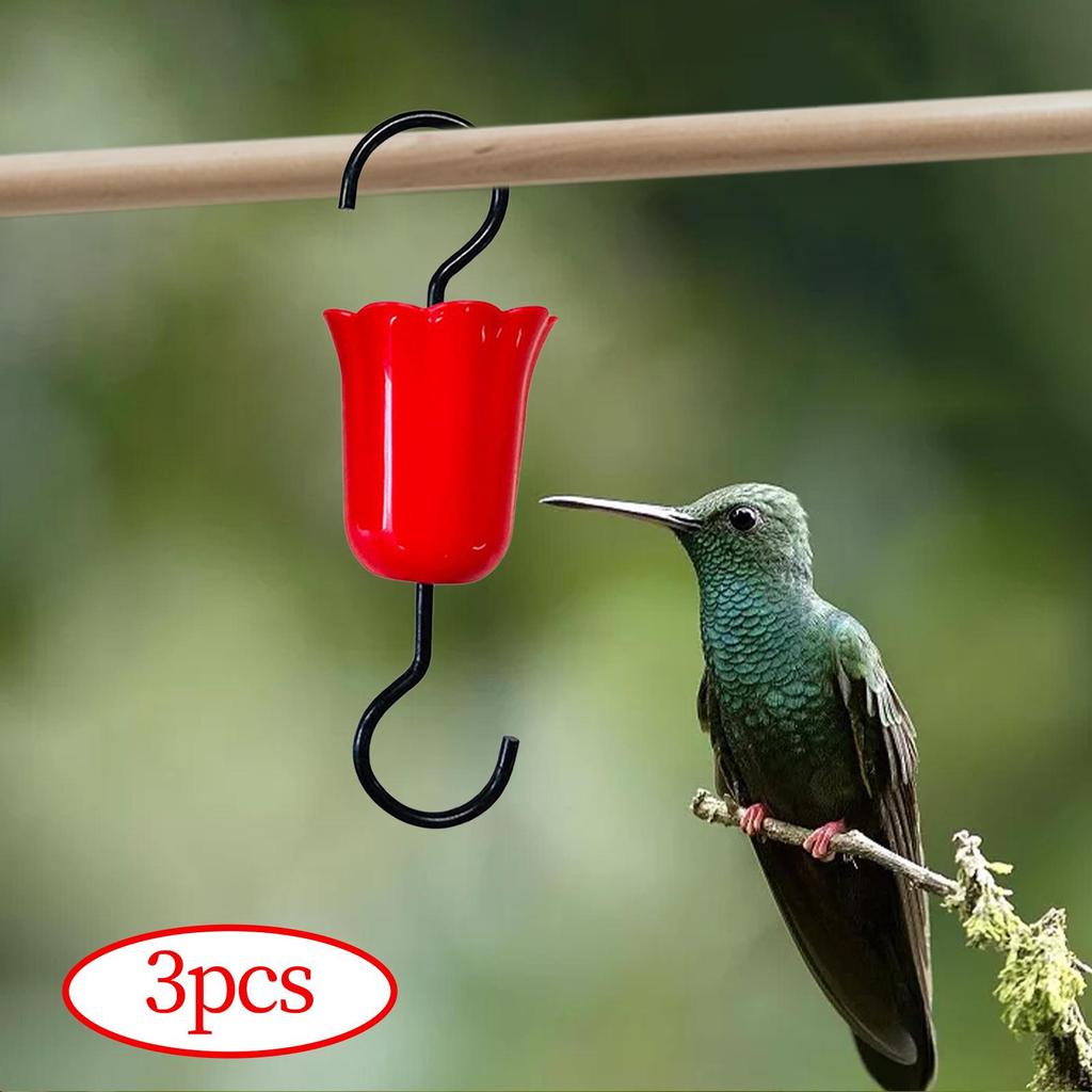 3Pcs Portable Ants Moat Feeder Hook with Cleaning Brush for Lawn Home Patio