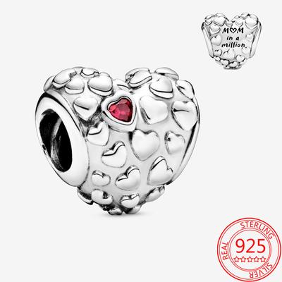Echter 925er Sterlingsilber Mum In A Million Herz-Charm Passt auf Original Fashion Armband und Armreif DIY Schmuckgeschenk für die Mutter