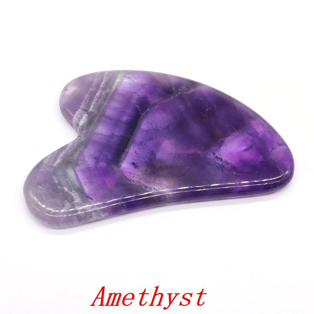 Natural Stone Crystal Gouache Scraper Rose Quartz Gua Sha Tool Neck Massager For Face Lifting Wrinkle Remover Beauty Health Gift