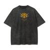 T-shirt Grafica Ruota di Mahoraga Jujutsu Kaisen Spada a Otto Lame Tee Lavaggio Vintage Oversize Anime Casual Cotone Streetwear Tee Top