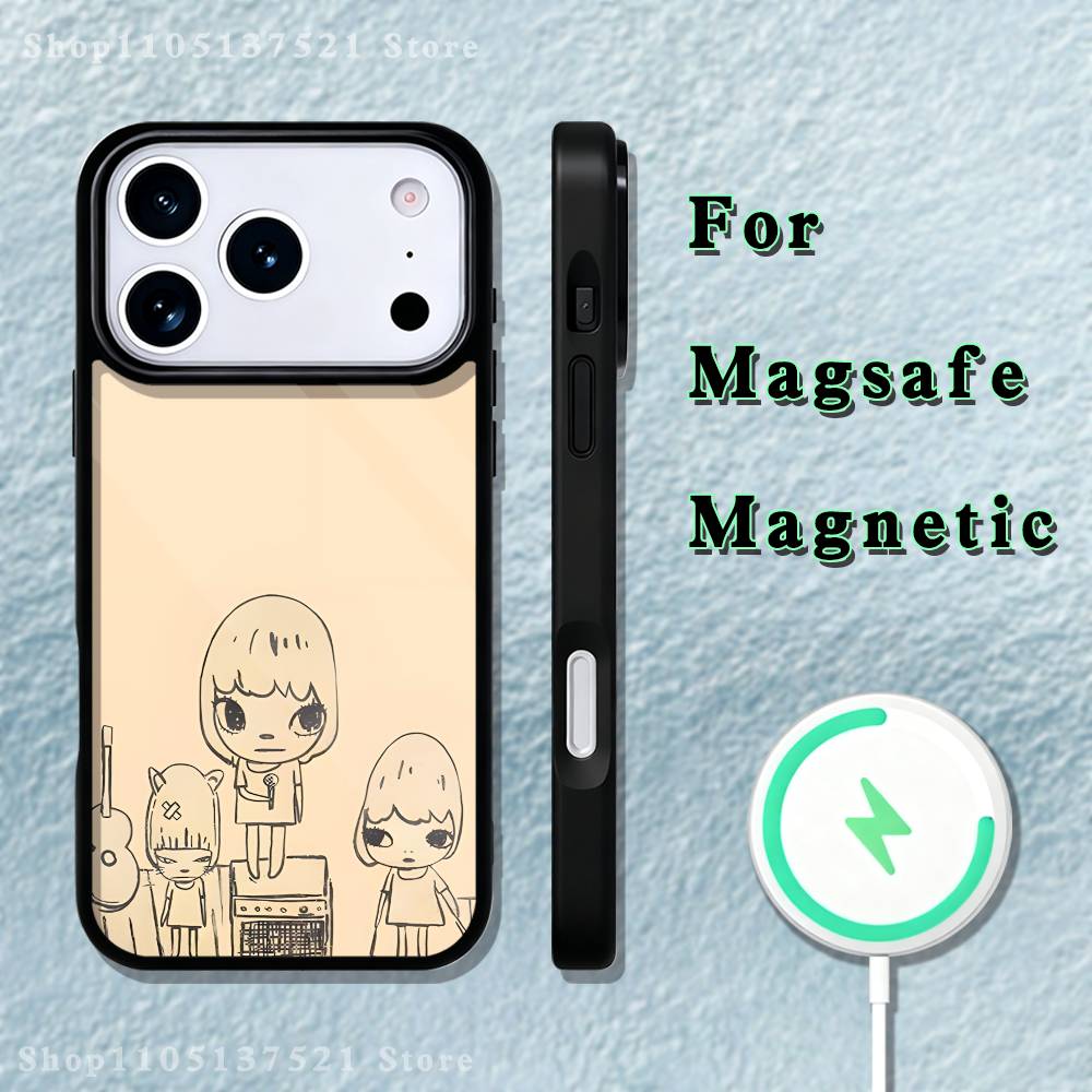 Cute Y-Yoshitomo N-Nara Phone Case  For iPhone 17,16,15,14,13,12,11,Pro,Max,Plus,Mini,SE4,E Magnetic Magsafe Wireless Charging